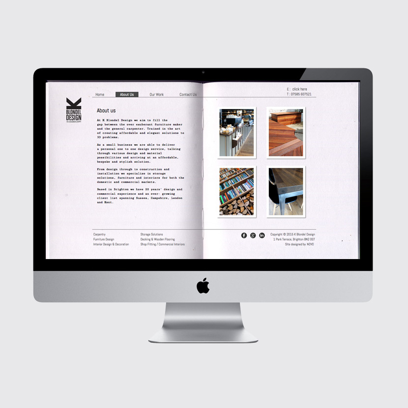 K Blondel website design